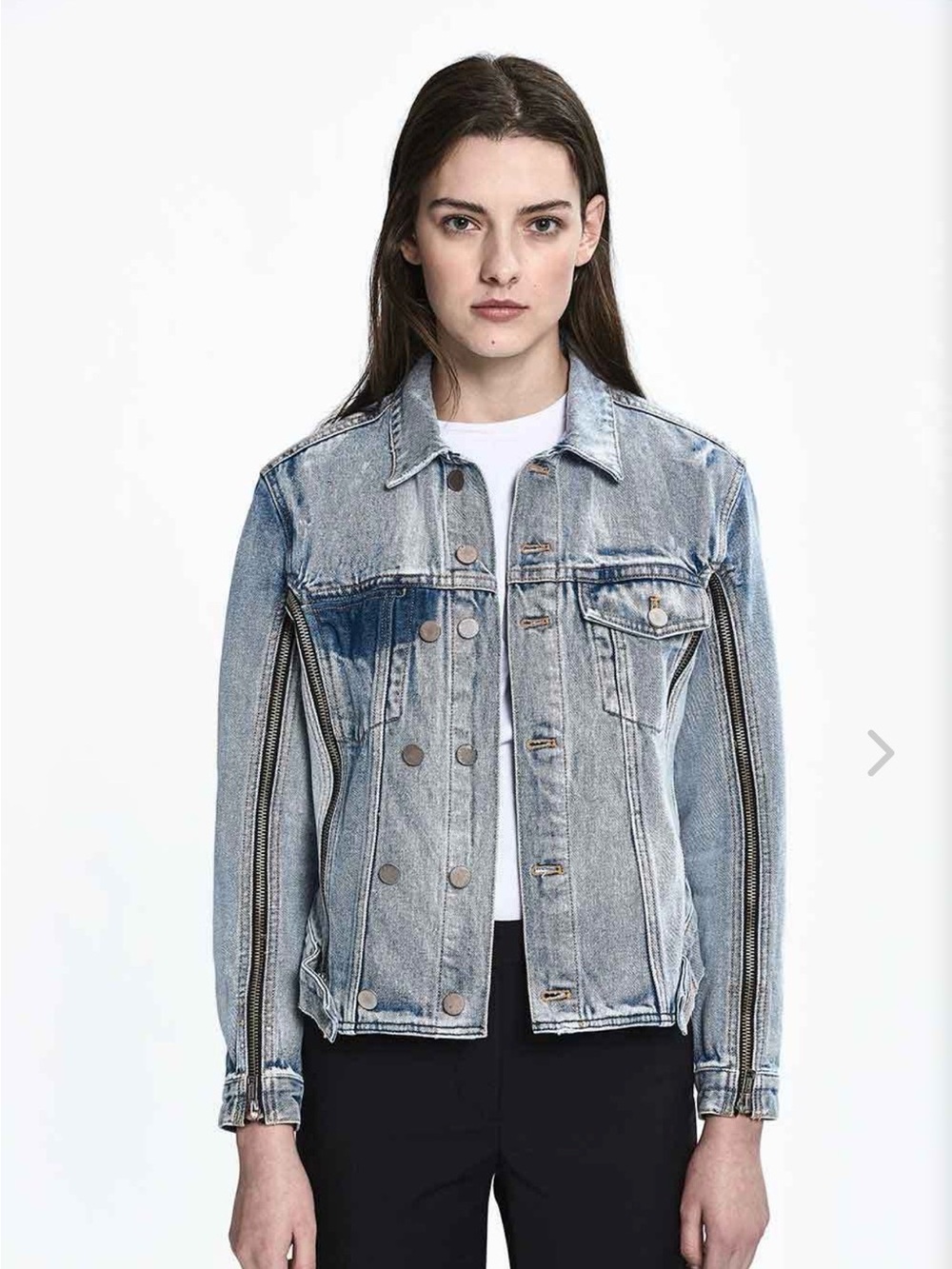 3.1 Phillip Lim Indigo Denim Zip Moto Jacket Light Wash - Size 2
